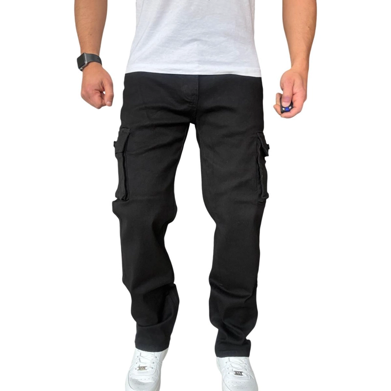 JEANS CARGO RECTO ELASTICADO STRAGTH FIT FOCALIZADO - AZUL CLARO - 44 - 5