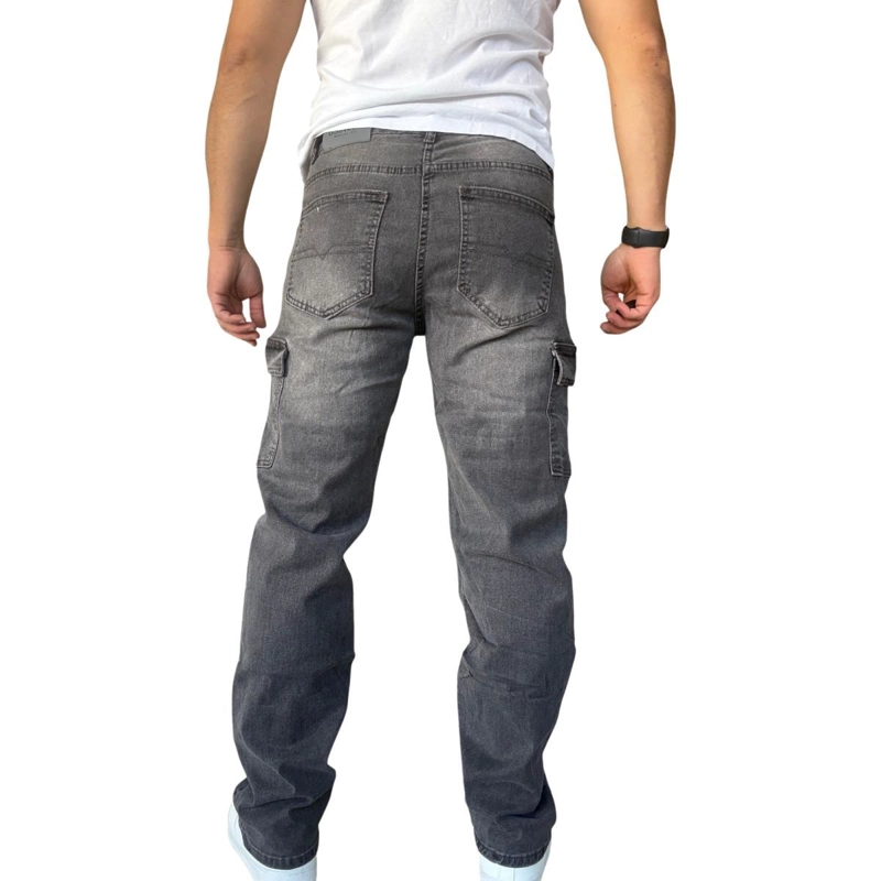 JEANS CARGO RECTO ELASTICADO STRAGTH FIT FOCALIZADO - AZUL CLARO - 44 - 7
