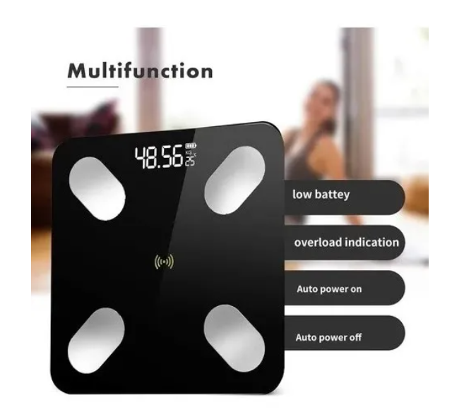BÁSCULA BAÑO DIGITAL INTELIGENTE BLUETOOTH GRASA - 2
