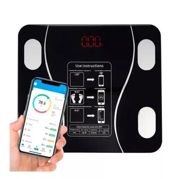 BÁSCULA BAÑO DIGITAL INTELIGENTE BLUETOOTH GRASA - 3