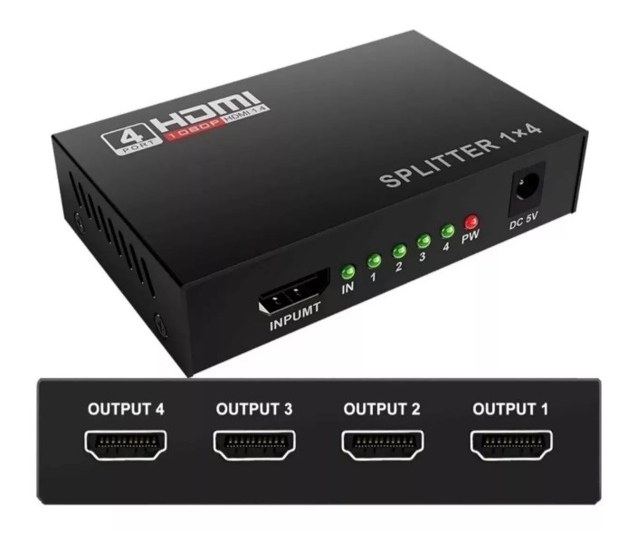 Splitter HDMI 3 Ingressi 1 Uscita 4K UHD, Jioustonic, Ripetitore/amplificatore 1x3, 1080P.