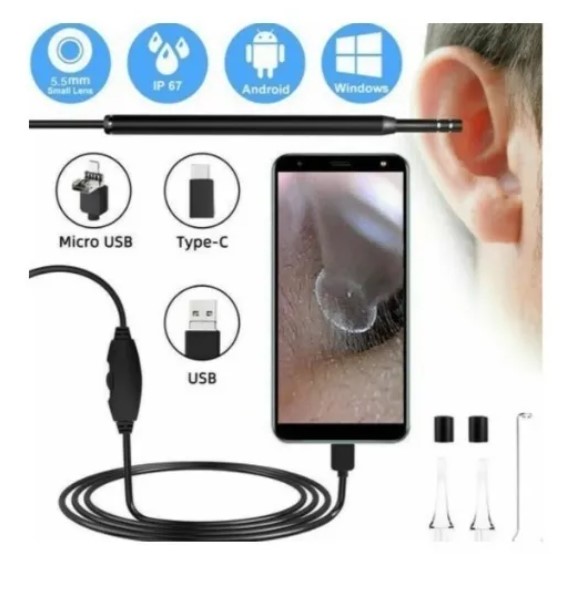 LIMPIADOR DE OÍDOS CON CÁMARA USB HD ENDOSCOPIO - 1