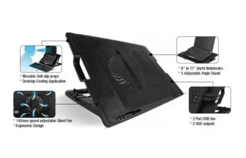 SOPORTE LAPTOP VENTILADOR ENFRIADOR NOTEBOOK BASE PC COOLER - 3