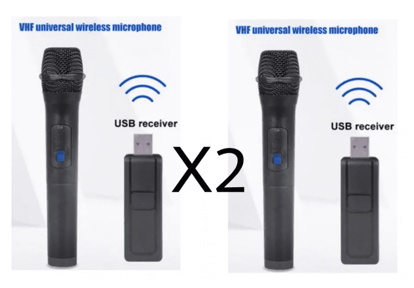 PACK X2 MICRÓFONO KARAOKE MICRÓFONO INALÁMBRICO USB - 1