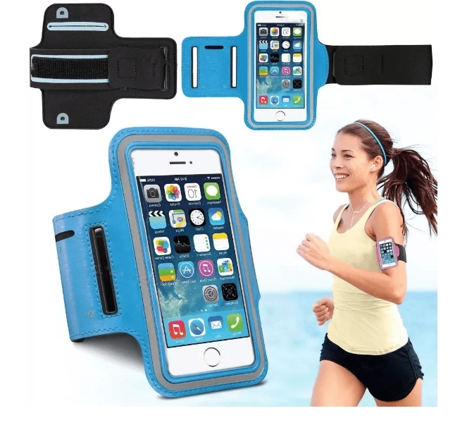BRAZALETE TELÉFONO CELULAR CORRER DEPORTIVO TROTAR AZUL - 1