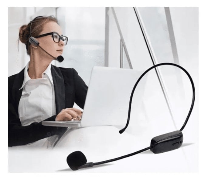 MICROFONO INALAMBRICO DE CINTILLO BLUETOOTH 5.0 PORTATIL - 1