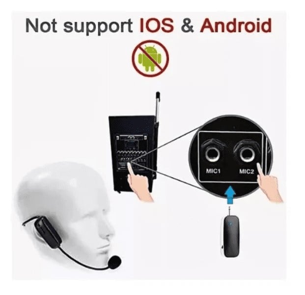 MICROFONO INALAMBRICO DE CINTILLO BLUETOOTH 5.0 PORTATIL - 2