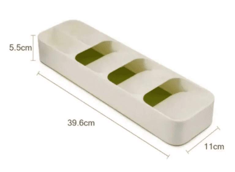 BANDEJA ORGANIZADORA PARA CUBIERTOS COCINA 39X10 CMS COLOR CREMA - 1