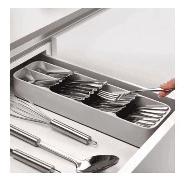 BANDEJA ORGANIZADORA PARA CUBIERTOS COCINA 39X10 CMS COLOR CREMA - 2