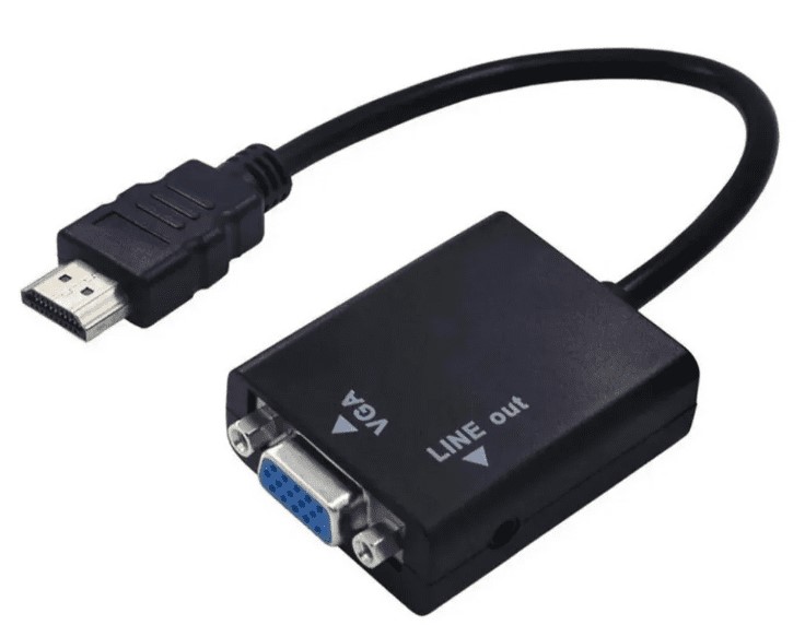 ADAPTADOR HDMI A VGA AUDIO 1080P FULL HD CON CABLE AUXILIAR - 1