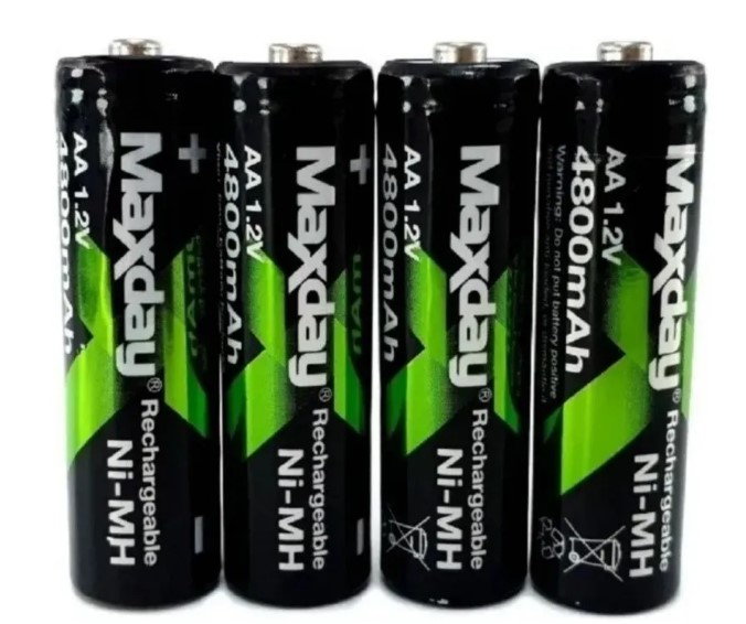 PILAS PACK 2 AA RECARGABLES 4800 MAH MAXDAY - 1