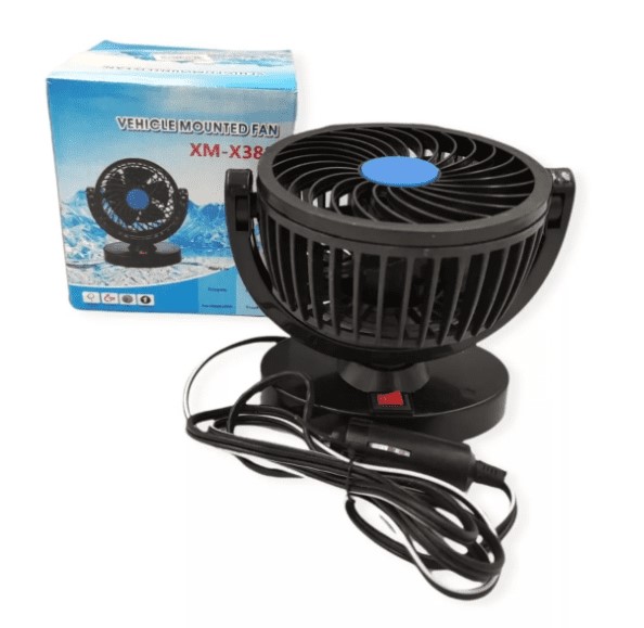 MINI VENTILADOR PARA AUTO 12V INTERIOR 360º PORTÁTIL CAMIÓN - 2
