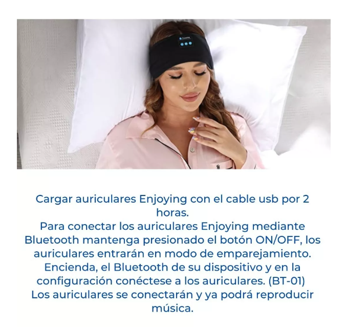 CINTILLO AUDÍFONOS PARA DOMIR YOGA BLUETOOTH - MIKI IMPORTS - 6