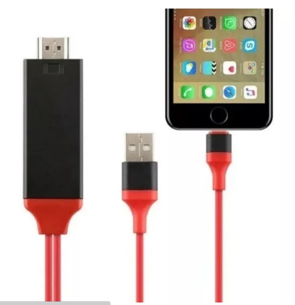 CABLE ADAPTADOR HDMI USB LIGHTNING COMPATIBLE CON IPHONE - 1