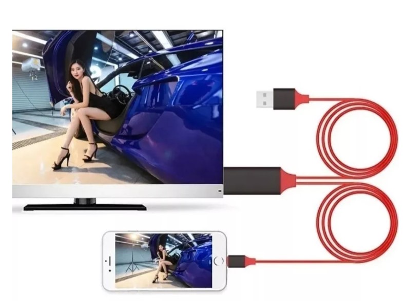 CABLE ADAPTADOR HDMI USB LIGHTNING COMPATIBLE CON IPHONE - 2
