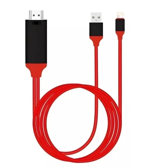 CABLE ADAPTADOR HDMI USB LIGHTNING COMPATIBLE CON IPHONE - 4