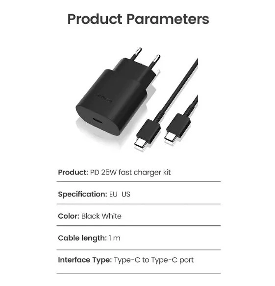 CARGADOR TIPO C CARGA RÁPIDA 25 W PARA ANDROID - 3