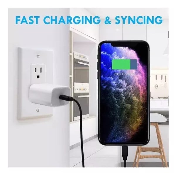 CARGADOR ADAPTADOR DE PARED USB-C IPHONE CARGA RÁPIDA 20W - 2