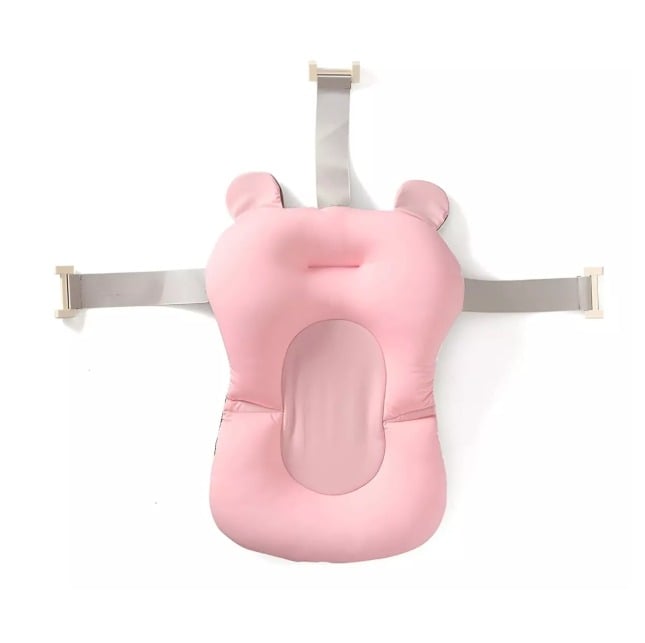 COJÍN MALLA HAMACA BAÑO BAÑERA TINA BEBÉ TIPO ASIENTO ROSA - 2