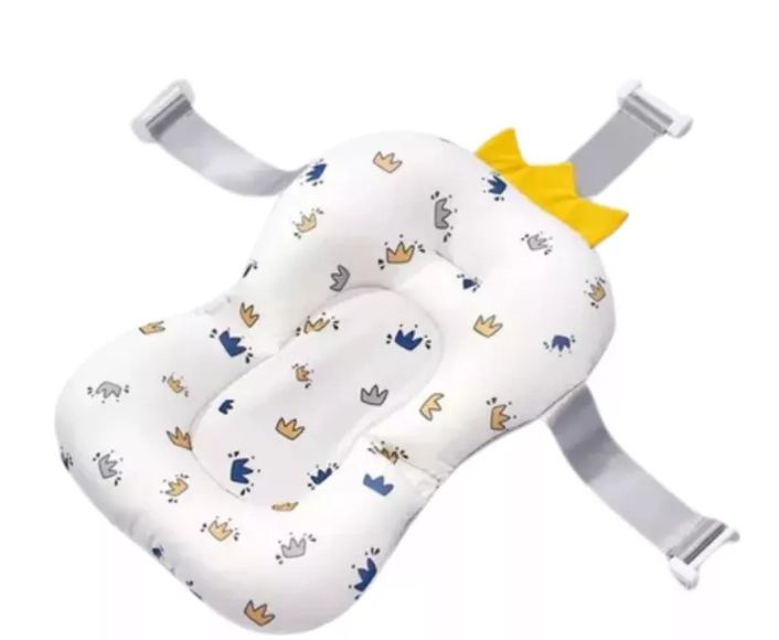 COJÍN MALLA BAÑO PAR BAÑERA TINA BEBÉ TIPO ASIENTO CORONA BLANCO - 1