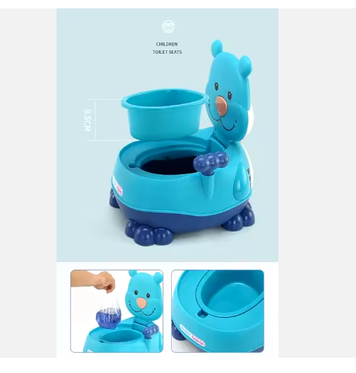 PELELA BAÑO NIÑOSAS APRENDIZAJE TIPO WC ANIMALES AZUL - 2