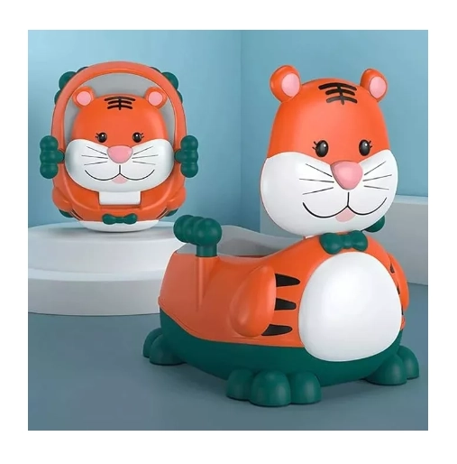 PELELA BAÑO NIÑOSAS APRENDIZAJE TIPO WC ANIMALES NARANJA - 2
