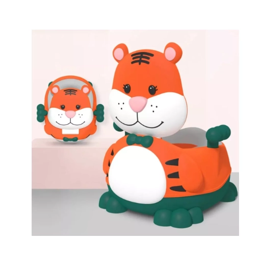 PELELA BAÑO NIÑOSAS APRENDIZAJE TIPO WC ANIMALES NARANJA - 3