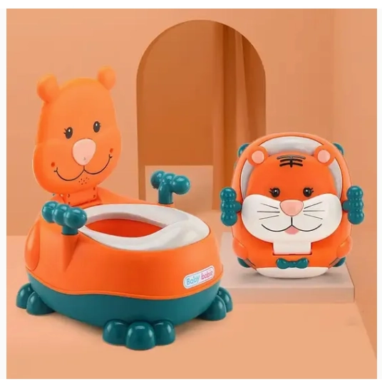 PELELA BAÑO NIÑOSAS APRENDIZAJE TIPO WC ANIMALES NARANJA - 6