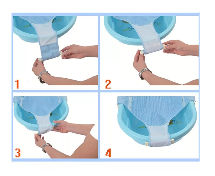 MALLA HAMACA PARA BAÑERA TINA DE BEBE 4 PUNTAS ROSA - 2