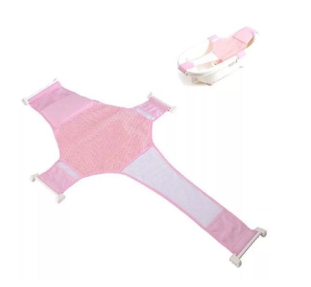 MALLA HAMACA PARA BAÑERA TINA DE BEBE 4 PUNTAS ROSA - 3
