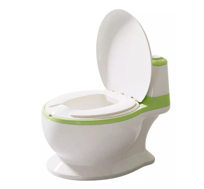 PELELA BEBÉ TIPO INODORO ASIENTO ACOLCHONADO SONIDO WC VERDE - 1