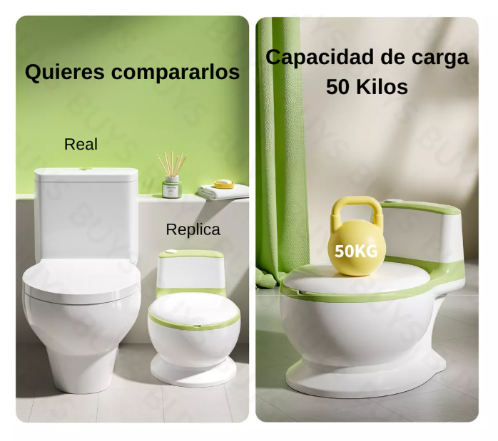 PELELA BEBÉ TIPO INODORO ASIENTO ACOLCHONADO SONIDO WC VERDE - 4