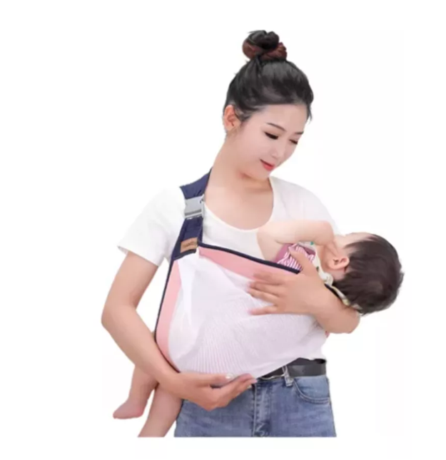 CANGURO ERGONÓMICO FULAR PORTA BEBÉ LIGERO AJUSTABLE ROSA - 1