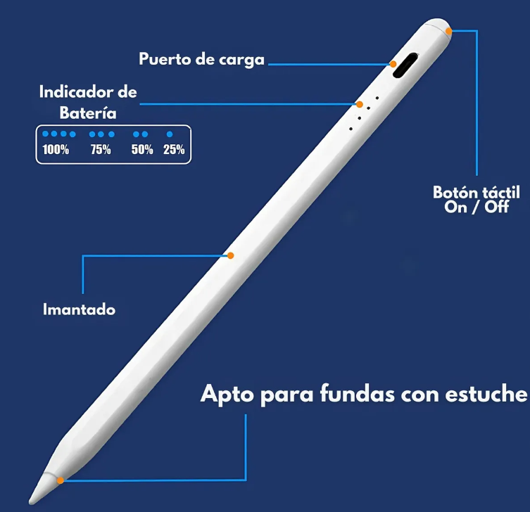 LAPIZ OPTICO CAPACITIVO PARA IOS Y ANDROID PENCIL STYLUS - 2