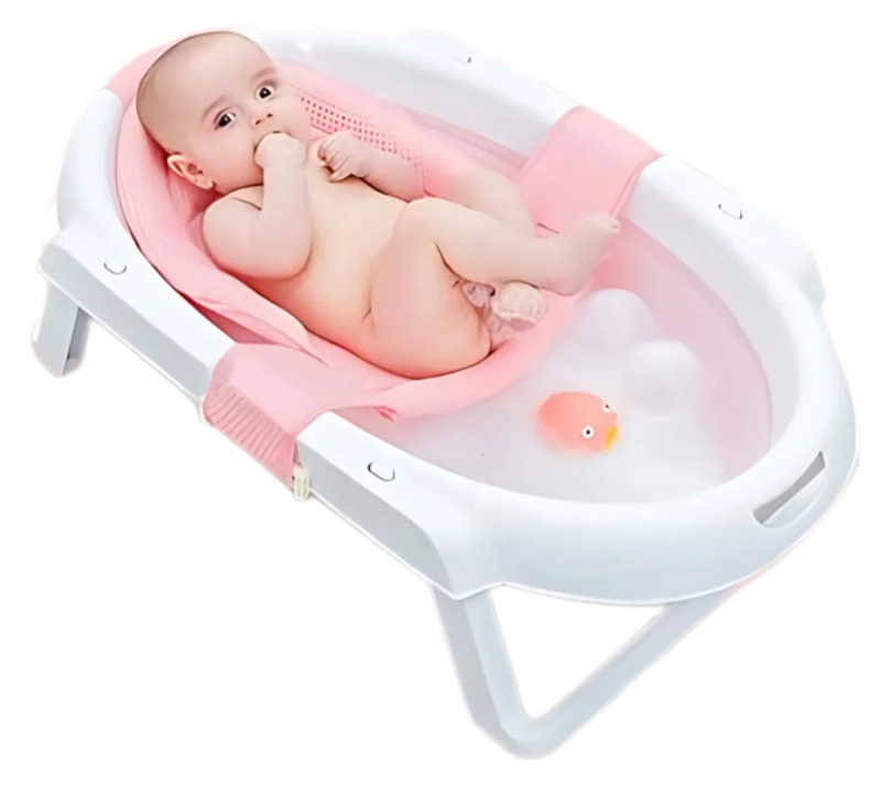 HAMACA MALLA DE TINA DUCHA BAÑERA PARA BEBE  RED DE BAÑO  ROSA - 1