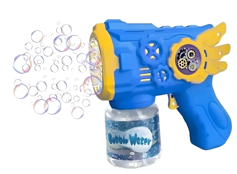 PISTOLA BURBUJAS BURBUJERO AUTOMATICO PILAS NIÑOS INFANTIL AZUL - 1