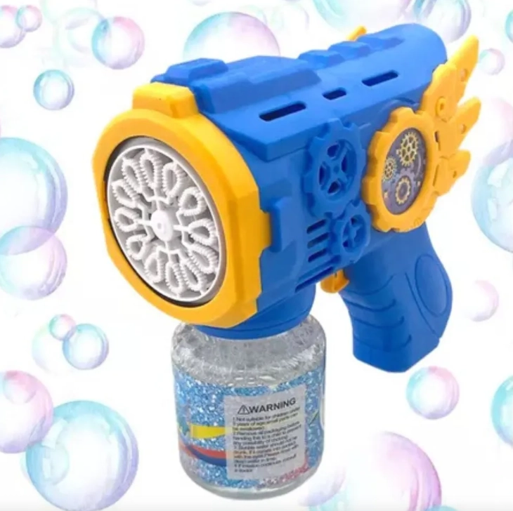 PISTOLA BURBUJAS BURBUJERO AUTOMATICO PILAS NIÑOS INFANTIL AZUL - 2