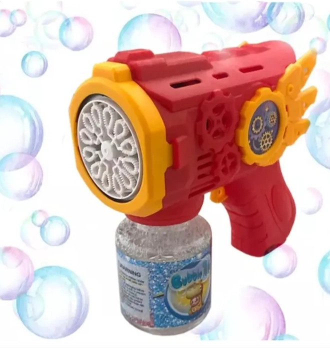 PISTOLA BURBUJAS BURBUJERO AUTOMATICO PILAS NIÑOS INFANTIL ROJO - 1