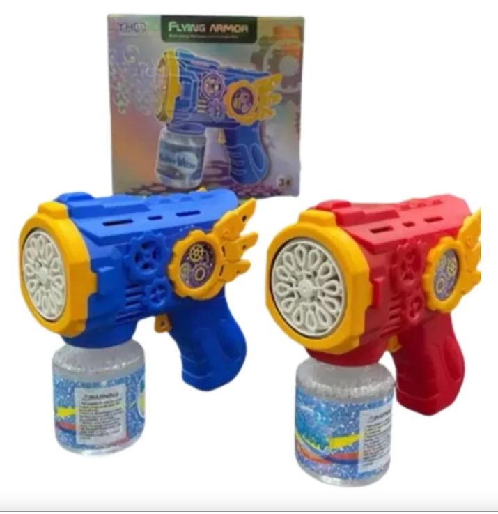 PISTOLA BURBUJAS BURBUJERO AUTOMATICO PILAS NIÑOS INFANTIL ROJO - 4