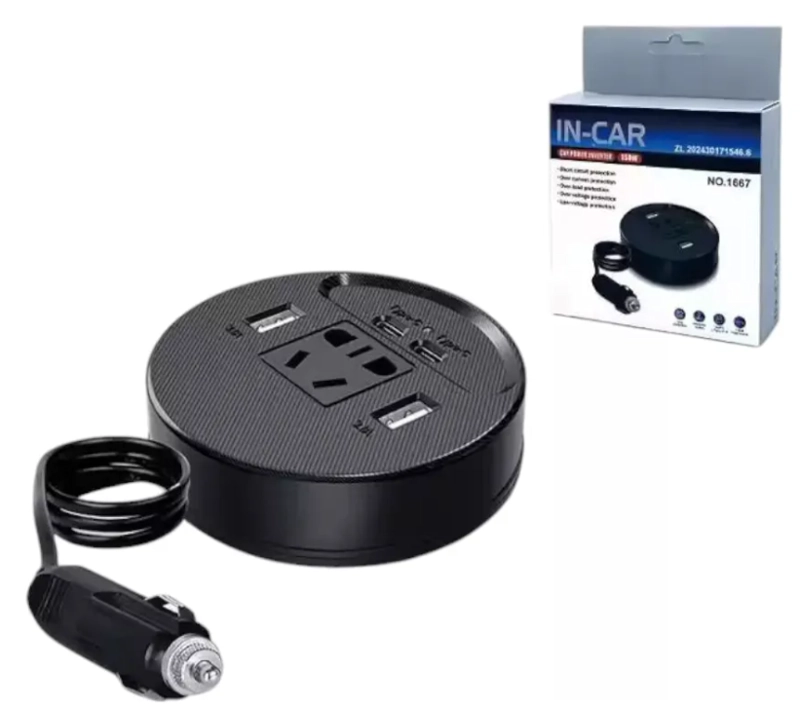 INVERSOR DE VOLTAJE AUTOMOVIL 12 VOLT 2 USB 2 TIPO-C 150W - 3