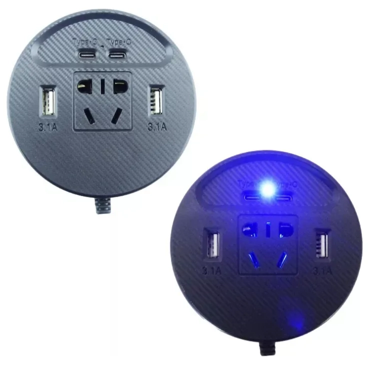 INVERSOR DE VOLTAJE AUTOMOVIL 12 VOLT 2 USB 2 TIPO-C 150W - 4