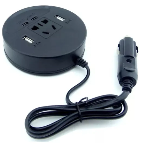 INVERSOR DE VOLTAJE AUTOMOVIL 12 VOLT 2 USB 2 TIPO-C 150W - 5