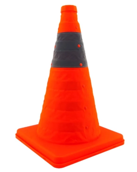 CONO DE EMERGENCIA NARANJA RETRACTIL DE 40 CM - 2