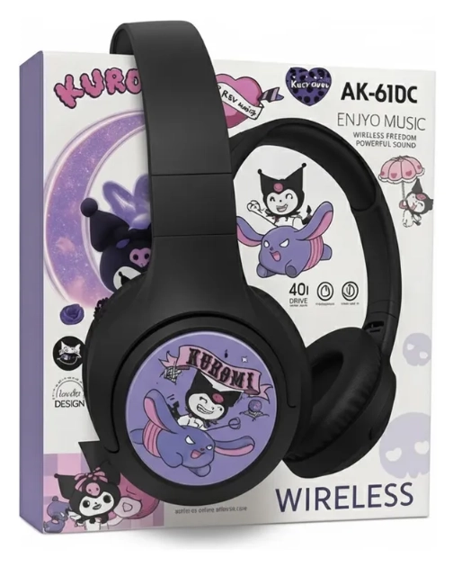 AUDIFONOS KUROMI BLUETOOTH ON EAR CON DISEÑOS INTERCAMBIABLE NEGRO - 3