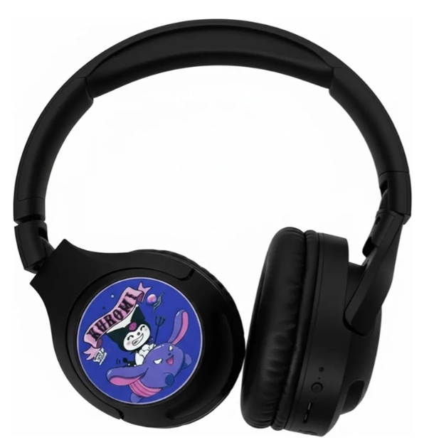 AUDIFONOS KUROMI BLUETOOTH ON EAR CON DISEÑOS INTERCAMBIABLE NEGRO - 4