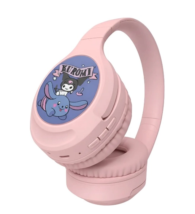 AUDIFONOS KUROMI BLUETOOTH ON EAR CON DISEÑOS INTERCAMBIABLE ROSA - 1