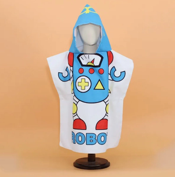TOALLA DE MICROFIBRA PARA NIÑOS CON CAPUCHA TIPO PONCHO - 1