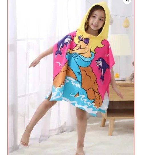 TOALLA DE MICROFIBRA PARA NIÑOS CON CAPUCHA TIPO PONCHO - 2