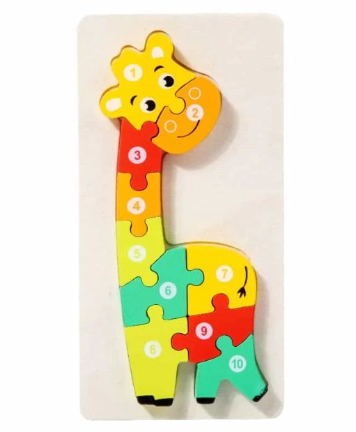 ROMPECABEZAS DE MADERA PARA NIÑOS DE JIRAFA - 1