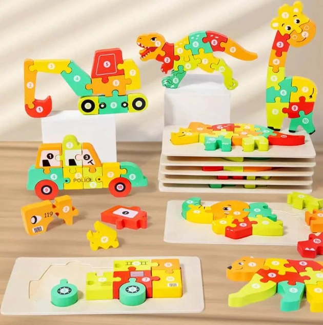 ROMPECABEZAS DE MADERA PARA NIÑOS DE JIRAFA - 3